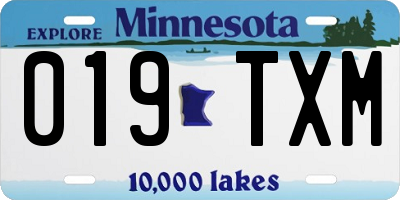 MN license plate 019TXM