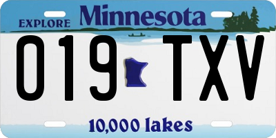 MN license plate 019TXV