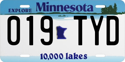MN license plate 019TYD