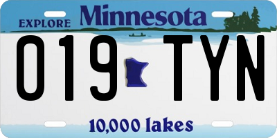MN license plate 019TYN