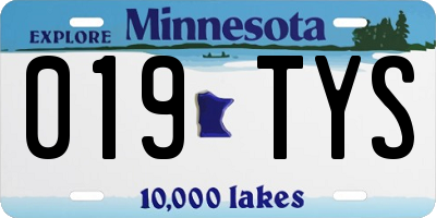 MN license plate 019TYS