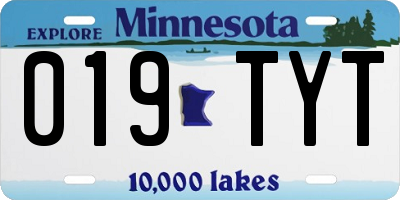 MN license plate 019TYT