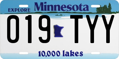 MN license plate 019TYY