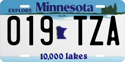 MN license plate 019TZA