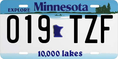 MN license plate 019TZF