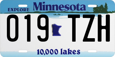 MN license plate 019TZH