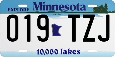 MN license plate 019TZJ