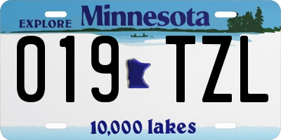 MN license plate 019TZL