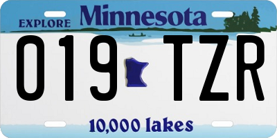 MN license plate 019TZR