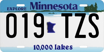 MN license plate 019TZS
