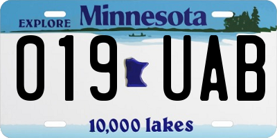 MN license plate 019UAB