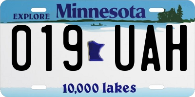 MN license plate 019UAH