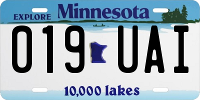 MN license plate 019UAI