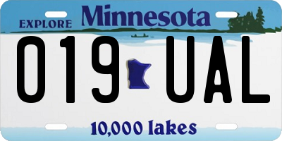 MN license plate 019UAL