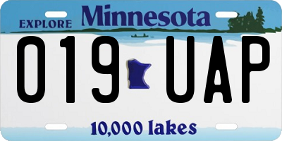 MN license plate 019UAP