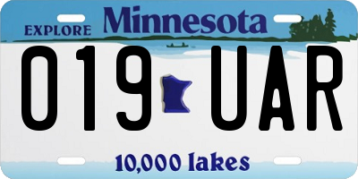MN license plate 019UAR