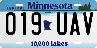 MN license plate 019UAV