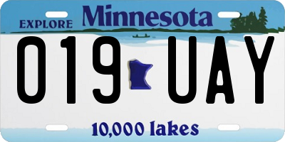 MN license plate 019UAY
