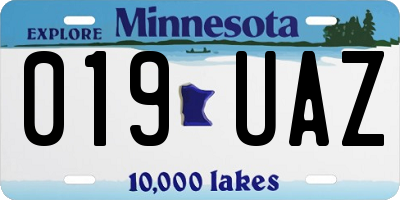 MN license plate 019UAZ