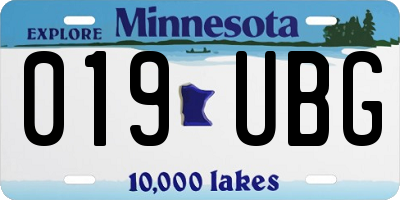 MN license plate 019UBG