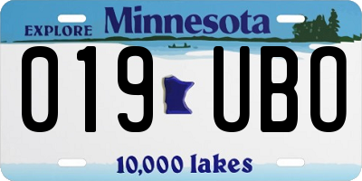 MN license plate 019UBO
