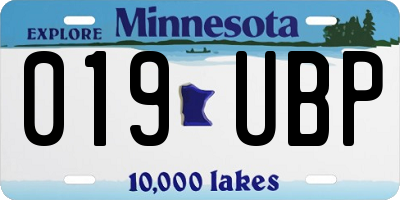 MN license plate 019UBP