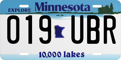 MN license plate 019UBR