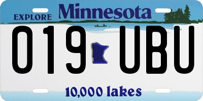 MN license plate 019UBU