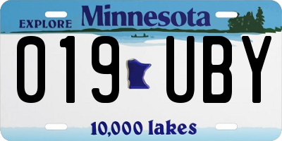 MN license plate 019UBY