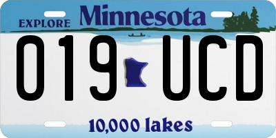 MN license plate 019UCD