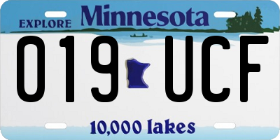 MN license plate 019UCF