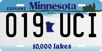 MN license plate 019UCI