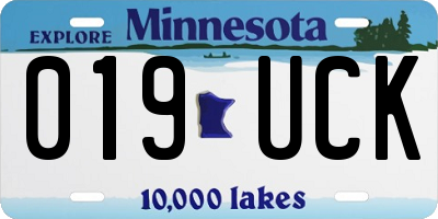 MN license plate 019UCK