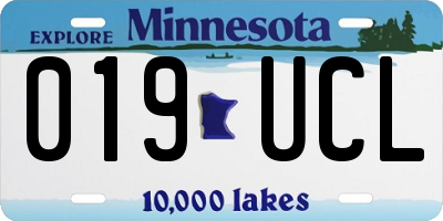 MN license plate 019UCL