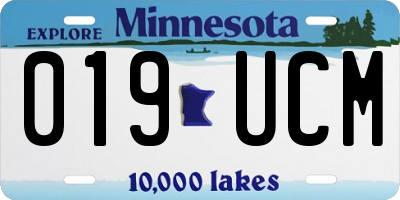 MN license plate 019UCM