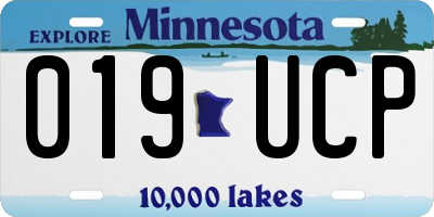 MN license plate 019UCP