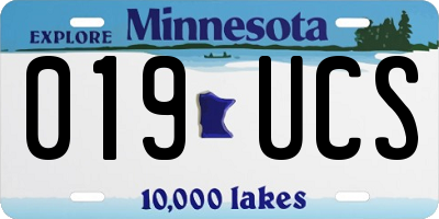 MN license plate 019UCS