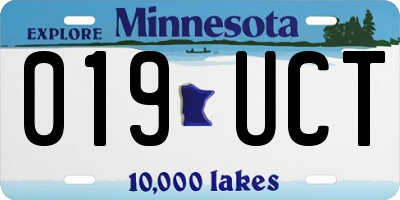 MN license plate 019UCT
