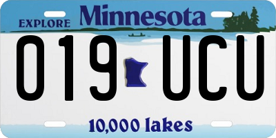 MN license plate 019UCU