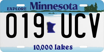 MN license plate 019UCV