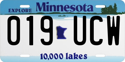 MN license plate 019UCW