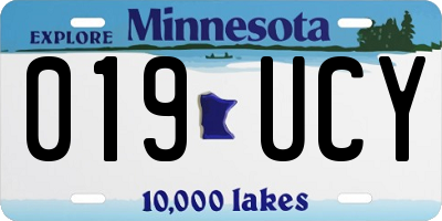 MN license plate 019UCY