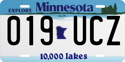 MN license plate 019UCZ