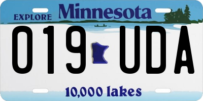 MN license plate 019UDA