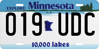 MN license plate 019UDC