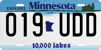 MN license plate 019UDD