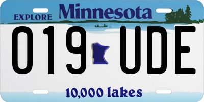 MN license plate 019UDE