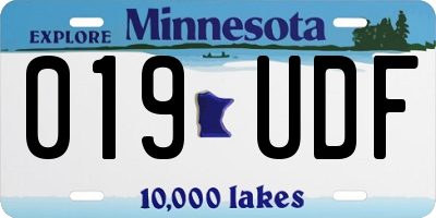 MN license plate 019UDF