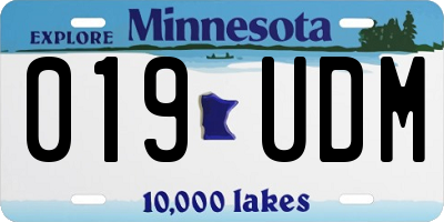 MN license plate 019UDM