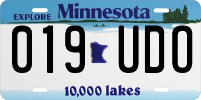 MN license plate 019UDO